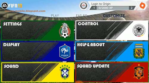 FIFA 19 Settings Panel